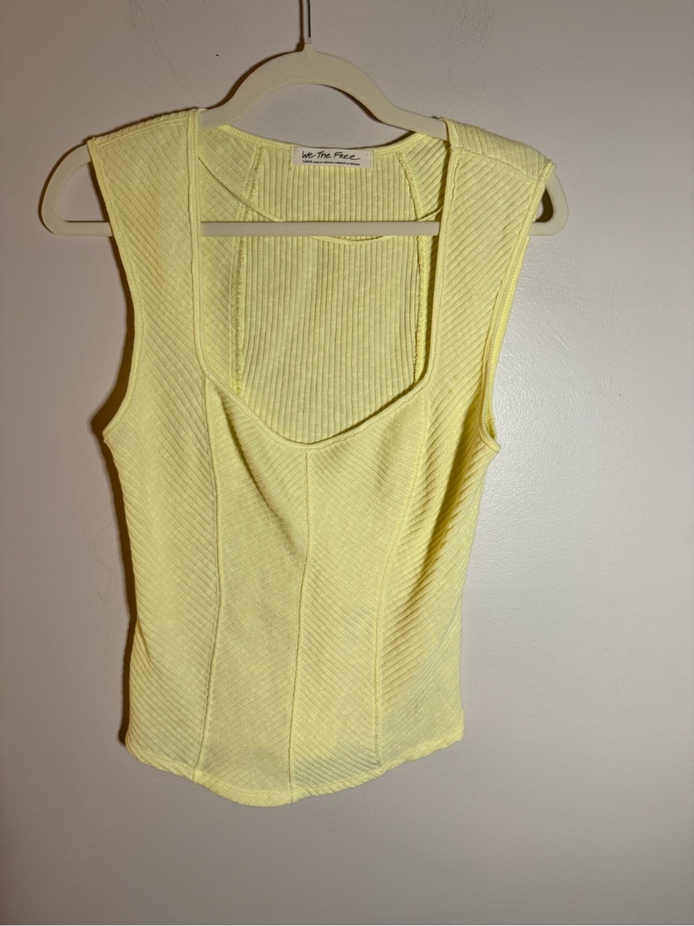 We The Free Pale Yellow Ribbed Tank
